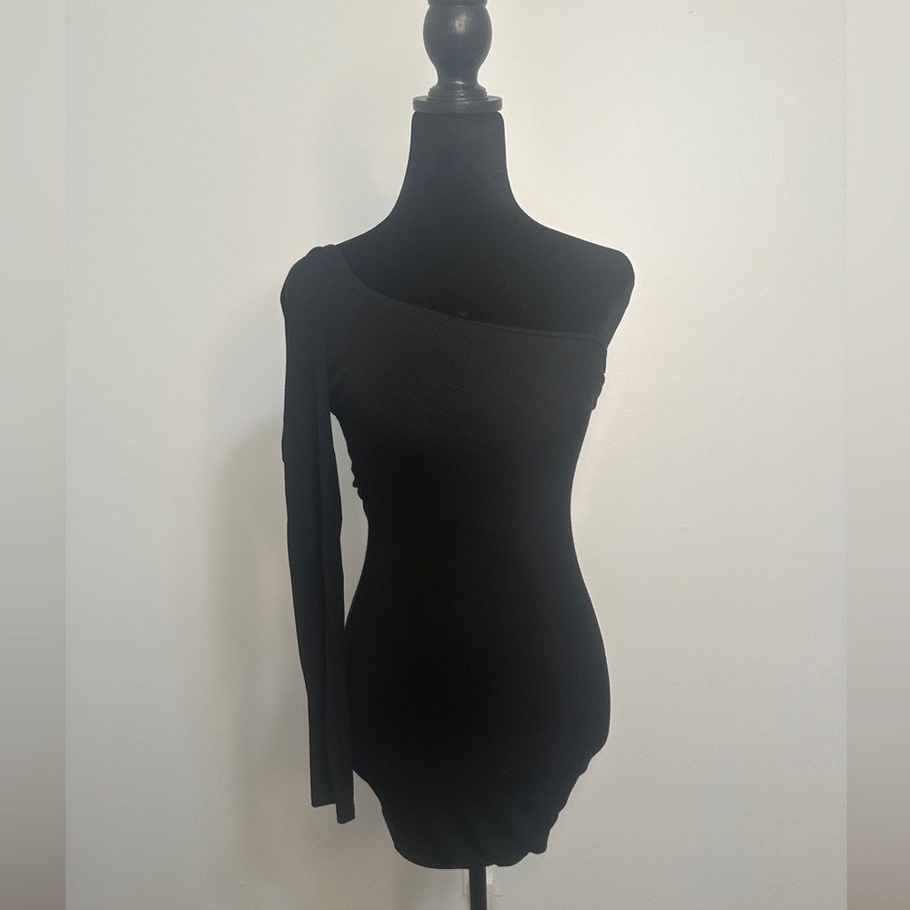One Shoulder Sweater Dress